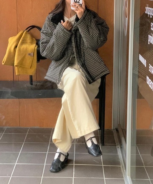 FAVORITO コート アウター 2wayリバーシブルチェック柄ブルゾン