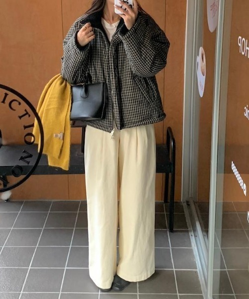 FAVORITO コート アウター 2wayリバーシブルチェック柄ブルゾン