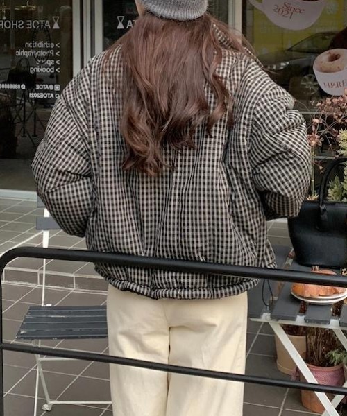 FAVORITO コート アウター 2wayリバーシブルチェック柄ブルゾン