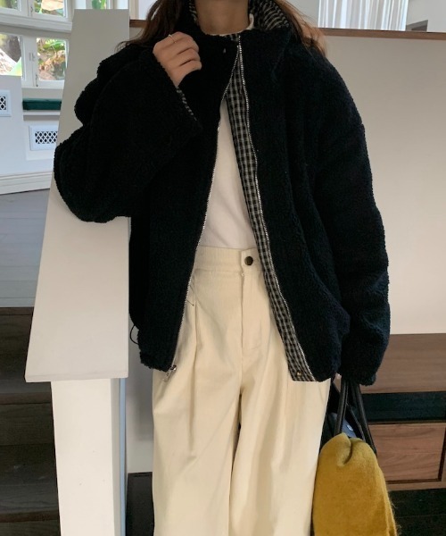 FAVORITO コート アウター 2wayリバーシブルチェック柄ブルゾン