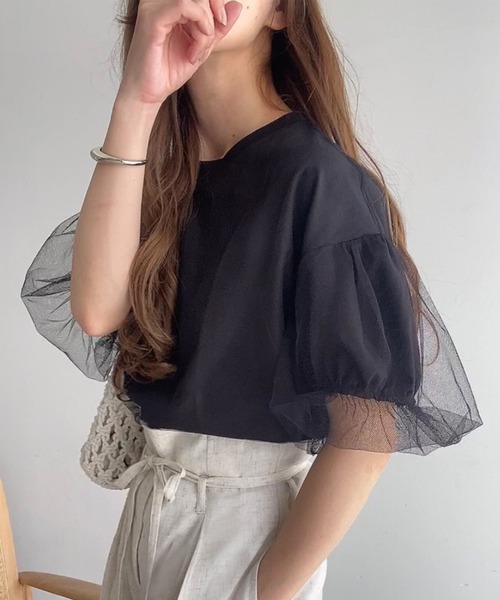 「FILLOU」 半袖ブラウス MEDIUM ベージュ レディース_画像4