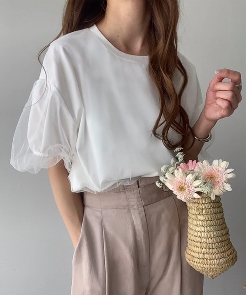 「FILLOU」 半袖ブラウス MEDIUM ベージュ レディース_画像5