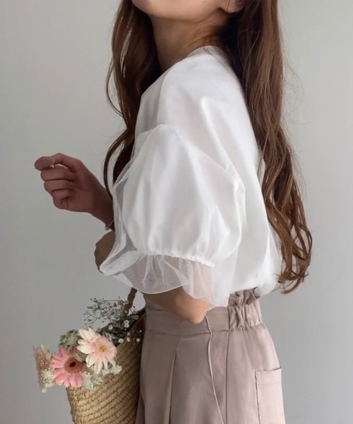 「FILLOU」 半袖ブラウス MEDIUM ベージュ レディース_画像7