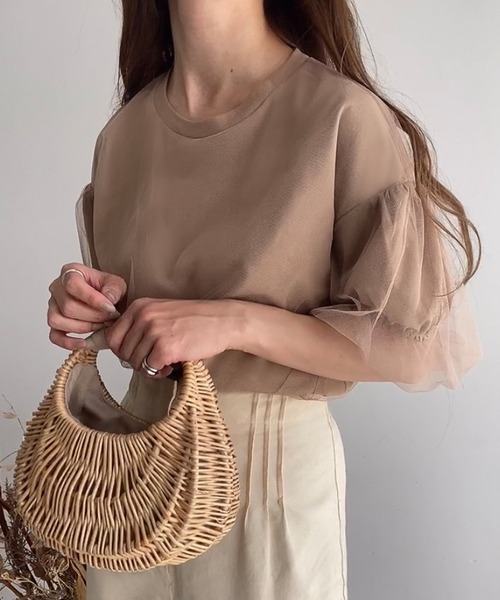 「FILLOU」 半袖ブラウス MEDIUM ベージュ レディース_画像8