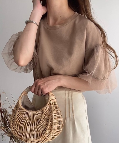「FILLOU」 半袖ブラウス MEDIUM ベージュ レディース_画像9