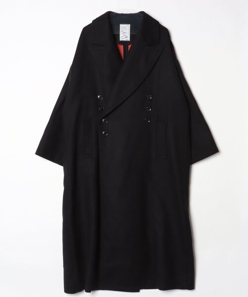 SHAREEF シャリーフ メンズ レディース ブラックロングコート セール】W FACE MELTON BIG COAT（チェスターコート）｜SHAREEF