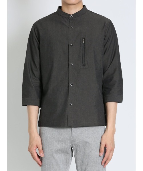 「renoma HOMME」 7分袖シャツ LARGE グレー系その他2 メンズ_画像4