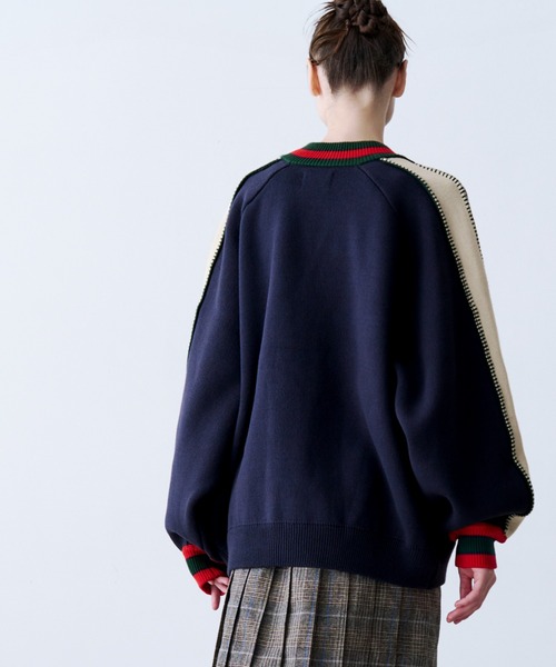 SeeSew 刺繍カーディガン 黒/白/青/赤 SeeSew カーディガン 「UNISEX」SKA CARDIGAN/スカカーディガン メンズ