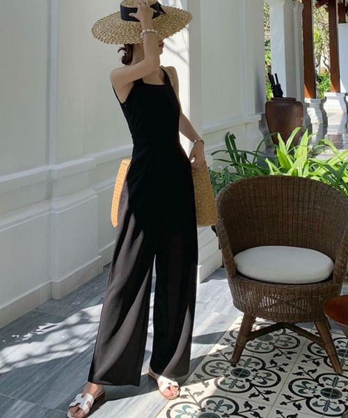 「meJane」 「huiying」オーバーオール M ブラック レディース_画像2