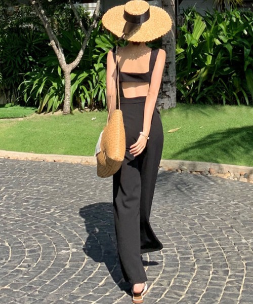 「meJane」 「huiying」オーバーオール M ブラック レディース_画像4