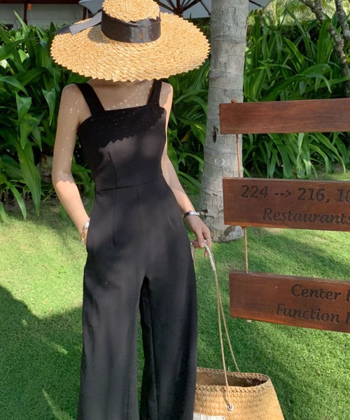 「meJane」 「huiying」オーバーオール M ブラック レディース_画像5