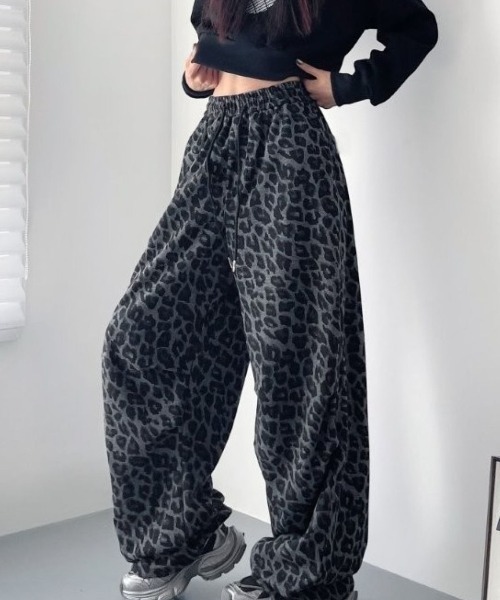 R　レオパード柄ワイドパンツ LETee パンツ レオパード柄ワイドパンツ レディース : ZOZOTOWN Yahoo