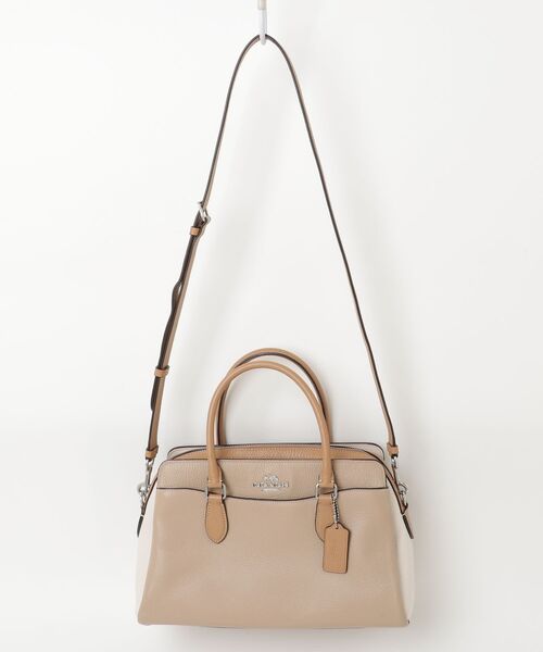 COACH ベージュ レザー ハンドバッグ COACH（コーチ） ワンポイント2WAYバッグ - ベージュ レディース