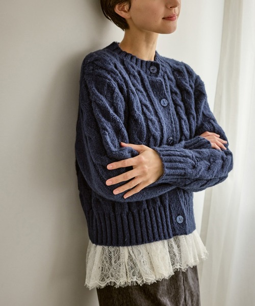 ROPE' PICNIC（ロペ ピクニック） カーディガン ケーブルニット