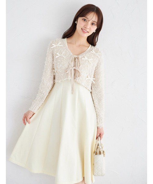 tocco closet（トッコ クローゼット） ワンピース リボン付きニット