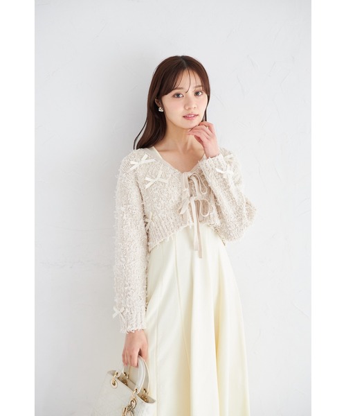 リボン付き　ニットボレロ　新品未使用 tocco closet（トッコ クローゼット） ワンピース リボン付きニット