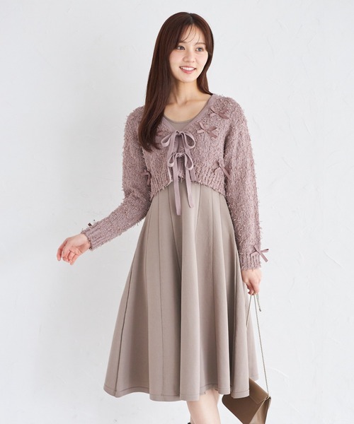 tocco closet（トッコ クローゼット） ワンピース リボン付きニット