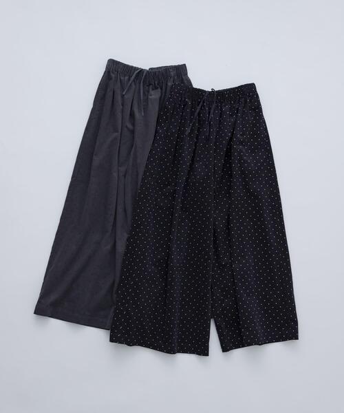 かぐれ ワイドパンツ パンツ ドットコーデュロイワイドパンツ