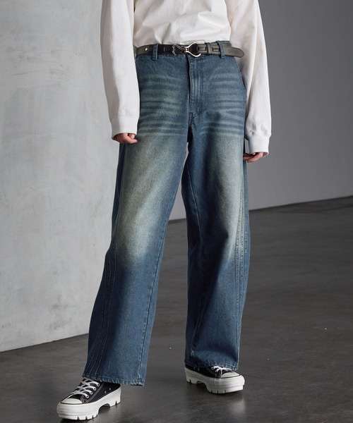 「SERACE」 デニムパンツ M インディゴブルー メンズ_画像2