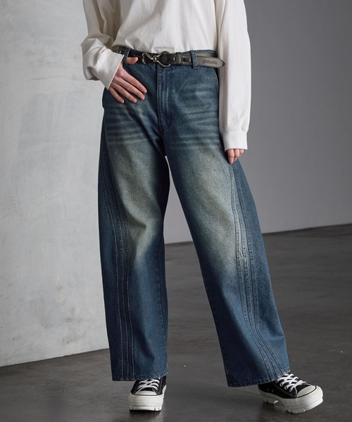 「SERACE」 デニムパンツ M インディゴブルー メンズ_画像3