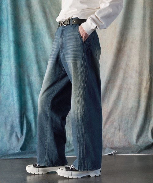 「SERACE」 デニムパンツ M インディゴブルー メンズ_画像8