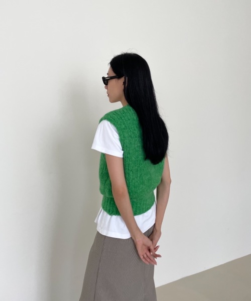 「Didot.showroom」 ニットベスト FREE キャメル レディース_画像4