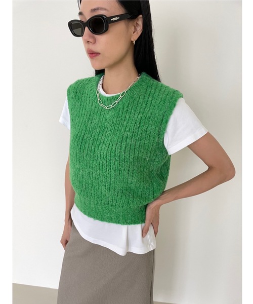 「Didot.showroom」 ニットベスト FREE キャメル レディース_画像5