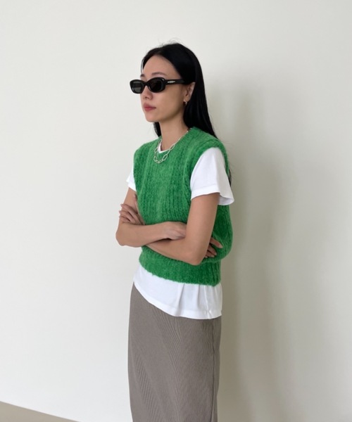 「Didot.showroom」 ニットベスト FREE キャメル レディース_画像6