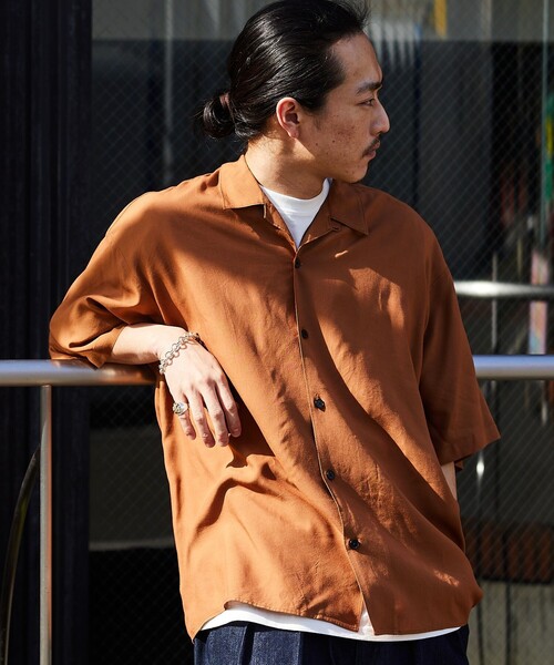 「FREAK'S STORE」 半袖シャツ LARGE ブラウン メンズ_画像5
