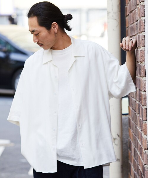 「FREAK'S STORE」 半袖シャツ LARGE ブラウン メンズ_画像6