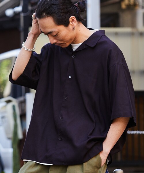 「FREAK'S STORE」 半袖シャツ LARGE ブラウン メンズ_画像8