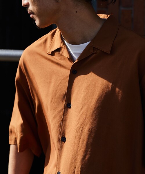 「FREAK'S STORE」 半袖シャツ LARGE ブラウン メンズ_画像9