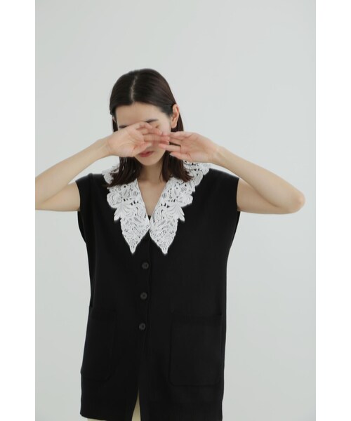 「JILL STUART」 ニットベスト FREE パープル レディース_画像3