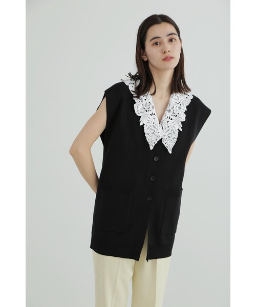 「JILL STUART」 ニットベスト FREE パープル レディース_画像6