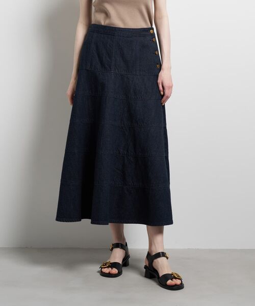 LANVIN en Bleu スカート Lee×LANVIN Bleuデニムフレアスカート