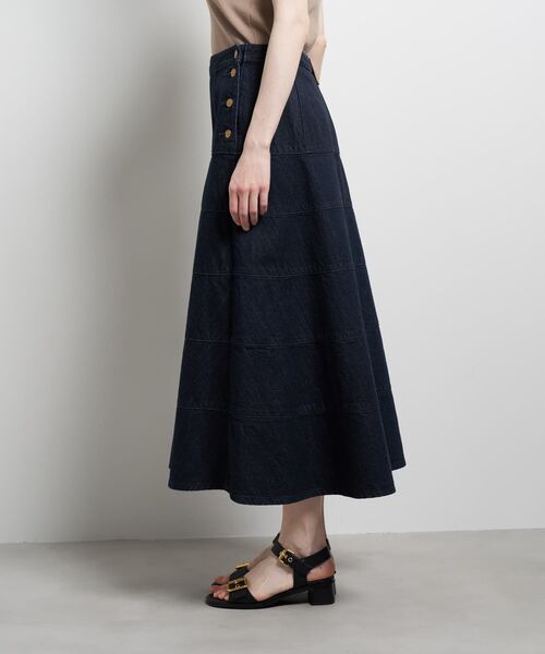 LANVIN en Bleu スカート Lee×LANVIN Bleuデニムフレアスカート