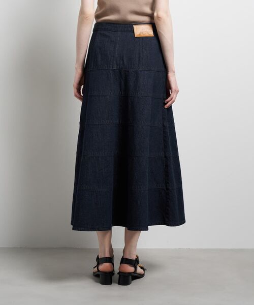 LANVIN en Bleu スカート Lee×LANVIN Bleuデニムフレアスカート
