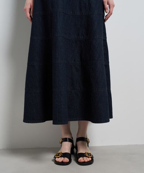 LANVIN en Bleu スカート Lee×LANVIN Bleuデニムフレアスカート