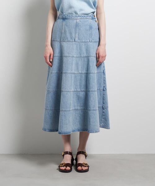 LANVIN en Bleu スカート Lee×LANVIN Bleuデニムフレアスカート