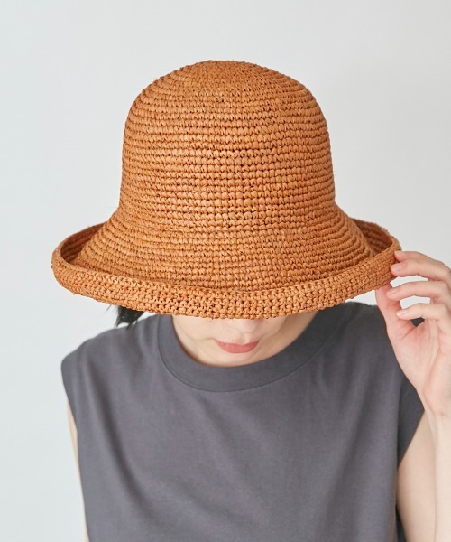「OVERRIDE」 ストローハット M/57.5cm ベージュ レディース_画像4