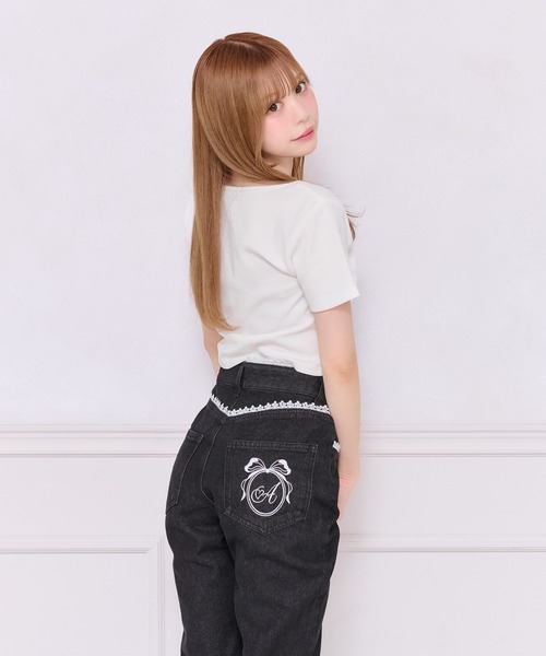 「apres jour」 デニムパンツ LARGE ライトブルー レディース_画像6