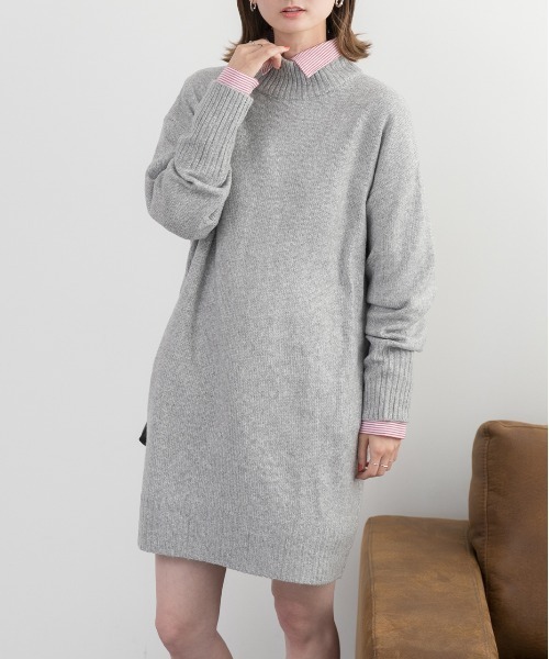 「ad thie」 ニットワンピース FREE ベージュ レディース_画像4