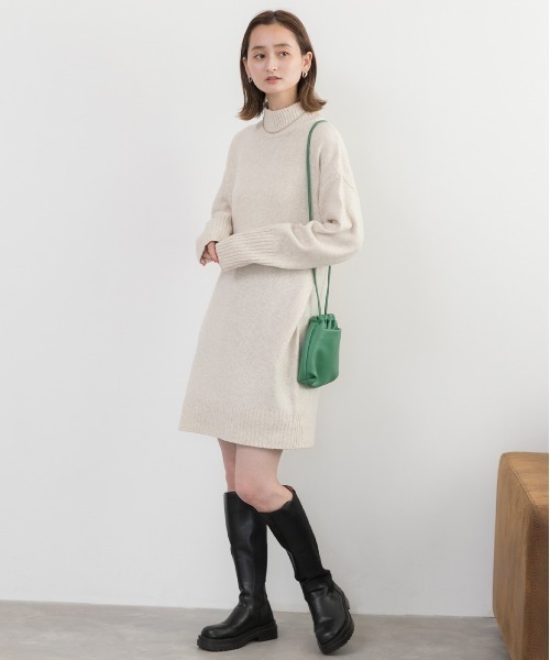 「ad thie」 ニットワンピース FREE ベージュ レディース_画像8