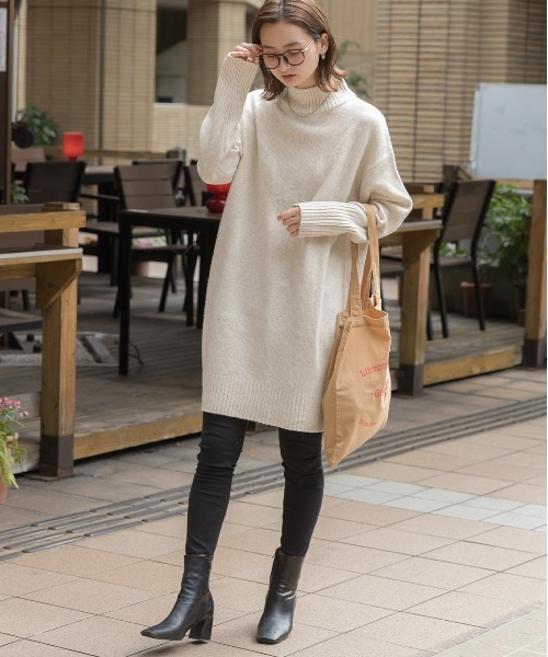 「ad thie」 ニットワンピース FREE ベージュ レディース_画像9