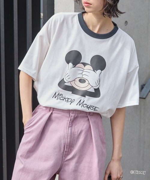 ミッキー ミニー 名前入り Tシャツ ディズニー Disney（ディズニー） tシャツ 「Disney」別注/ミッキーマウス＆ミニー