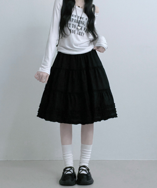 スカート フリル ティアード フレアスカート : ZOZOTOWN Yahoo!店