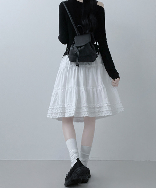 スカート フリル ティアード フレアスカート : ZOZOTOWN Yahoo!店