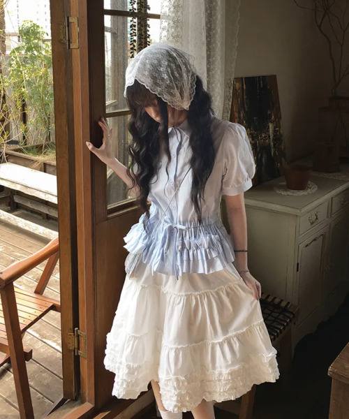 ホワイト フレアスカート ティアードデザイン スカート フリル ティアード フレアスカート : ZOZOTOWN Yahoo!店