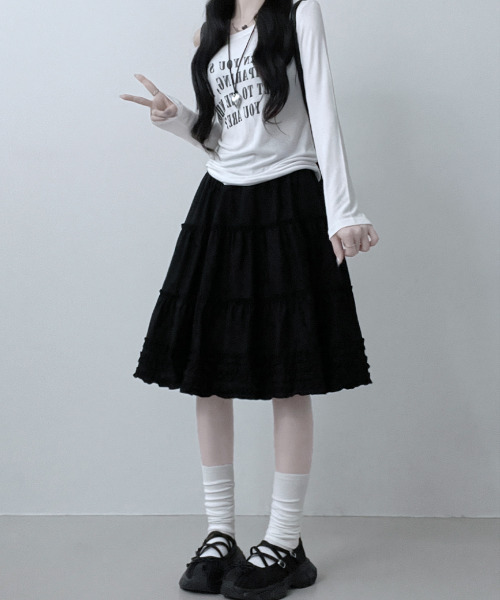 スカート フリル ティアード フレアスカート : ZOZOTOWN Yahoo!店