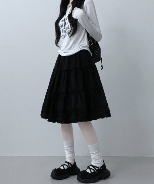 スカート フリル ティアード フレアスカート : ZOZOTOWN Yahoo!店